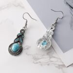 Handmade Bohemian Brown Ethnic Earrings for Women Vintage Geometric Dangle Earri... - Image 4