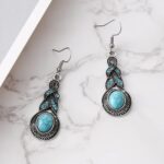 Handmade Bohemian Brown Ethnic Earrings for Women Vintage Geometric Dangle Earri... - Image 6