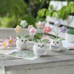 YOOJEE Mental Health Crochet Flower Pot, Positive Stress Relief Desk Decor with ... - Image 4