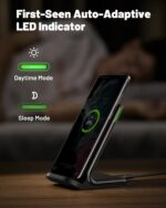 INIU Wireless Charger, 15W Fast Wireless Charging Station with Sleep-Friendly Ad... - Image 4