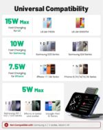 INIU Wireless Charger, 15W Fast Wireless Charging Station with Sleep-Friendly Ad... - Image 5