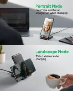 INIU Wireless Charger, 15W Fast Wireless Charging Station with Sleep-Friendly Ad... - Image 8