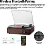Vinyl Record Player Turntable with Built-in Bluetooth Receiver & 2 Stereo Speake... - Image 4