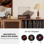 Vinyl Record Player Turntable with Built-in Bluetooth Receiver & 2 Stereo Speake... - Image 5