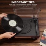 Vinyl Record Player Turntable with Built-in Bluetooth Receiver & 2 Stereo Speake... - Image 6