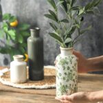 Vintage Vase Set of 3, Ceramic Vintage Flower Vases, Chinoiserie Decorative Home... - Image 4