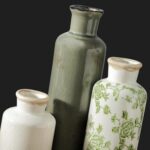 Vintage Vase Set of 3, Ceramic Vintage Flower Vases, Chinoiserie Decorative Home... - Image 5