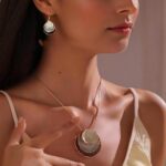 Boho Stud Earring Necklace Set,Vintage Jewelry Set,Trendy Dangle Disc Necklace J... - Image 4