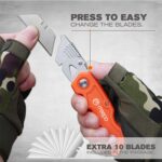 M MEEPO Box Cutter, 4-Pack Tough Folding Box Cutter for Heavy Duty Purpose, Razo... - Image 4