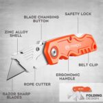 M MEEPO Box Cutter, 4-Pack Tough Folding Box Cutter for Heavy Duty Purpose, Razo... - Image 7