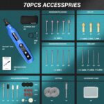 Cordless Rotary Tool, 5 Variable Speed Mini Rotary Tool Kit with 70 Accessories,... - Image 4