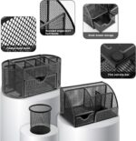 17 in 1 Black Desk Organizers and Accessories Set, 3 Office Desk Supplies Storag... - Image 4