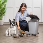 IRIS USA Dog Food Storage Container with Wheels, Airtight Lid, 2-Cup Scoop, Up t... - Image 5