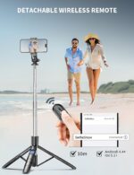 71" Phone Tripod & Selfie Stick, All in One Extendable Cell Phone Tripod with Wi... - Image 7