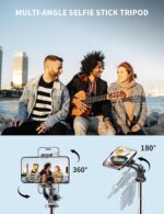 71" Phone Tripod & Selfie Stick, All in One Extendable Cell Phone Tripod with Wi... - Image 8