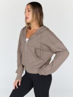 Trendy Queen Womens Cropped Zip Up Hoodie Lightweight Sweatshirt Casual Athletic... - Image 5