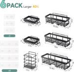 Veken Shower Caddy 6-Pack, Advanced Rustproof Design, No Drilling Adhesive Shelv... - Image 8