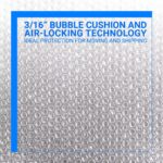 Bubble Cushioning Wrap Rolls, 3/16" x 12" x 72' ft Total [2 Rolls of 36 Feet] Pe... - Image 3