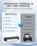 Portable Printers Wireless for Travel, N80 Wireless Thermal Printer Bluetooth In... - Image 5