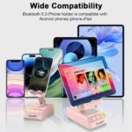 2026 Gifts for Mom Dad, Adjustable Cell Phone Stand with Wireless Induction Blue... - Image 7