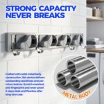 Holikme Mop Broom Holder Wall Mount Metal Pantry Organization and Storage Garden... - Image 3