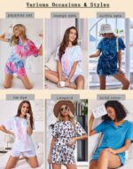 Ekouaer Pajamas Set for Women Short Sleeve Lounge Set 2 Piece Loungewear PJs Sof... - Image 5