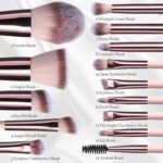 BS-MALL Makeup Brushes Foundation Powder Concealers Eye Shadows Makeup Set with ... - Image 7