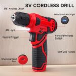 Tool Set - 8V Cordless Drill Set, 132 Piece Home Tool Set With Hand Drill, Tool ... - Image 5