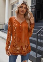 Zeagoo Women Tops Loose Fit Long Sleeve V Neck T Shirts Business Casual Blouses ... - Image 5