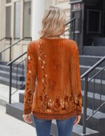Zeagoo Women Tops Loose Fit Long Sleeve V Neck T Shirts Business Casual Blouses ... - Image 6