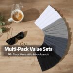Huachi Headbands for Women Non Slip 16 Pack Elastic Sports Hair Bands for Women,... - Image 3