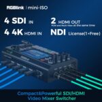 RGBlink mini-ISO Video Switcher for Live Streaming, 10-Channel HDMI & SDI All-in... - Image 3