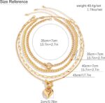 Women's Hip Hop Necklace Set - 4-Piece Chunky Chain Jewelry with Beaded Choker, ... - Image 6