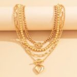 Women's Hip Hop Necklace Set - 4-Piece Chunky Chain Jewelry with Beaded Choker, ... - Image 7