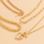 Women's Hip Hop Necklace Set - 4-Piece Chunky Chain Jewelry with Beaded Choker, ... - Image 8
