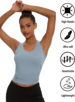 Dalavch 5 Pack Women's Workout Racerback Tank Tops Spandex Yoga Athletic Running... - Image 4