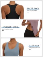 Dalavch 5 Pack Women's Workout Racerback Tank Tops Spandex Yoga Athletic Running... - Image 5