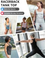 Dalavch 5 Pack Women's Workout Racerback Tank Tops Spandex Yoga Athletic Running... - Image 7