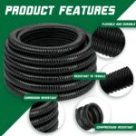 Corrugated Pond Tubing 1" × 10ft — Heavy-Duty Kinkproof PVC Pond Hose for Pumps,... - Image 5