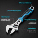 DURATECH 6 Inch Adjustable Wrench, 3-in-1 Spanner with Box End/Hex Function, CR-... - Image 3
