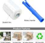 BOMEI PACK Mini Clear Industrial Stretch Wrap Film 5" x 1000ft 4 Pack with Handl... - Image 7