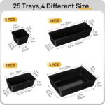 Vtopmart 25 PCS Office Desk Drawer Organizers Set, 4-Size Versatile Plastic Draw... - Image 8