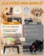 Jovrun Elevated Dog Bowls for Medium Large Size Dogs, Non-Slip Dog Feeder with 1... - Image 4