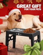 Jovrun Elevated Dog Bowls for Medium Large Size Dogs, Non-Slip Dog Feeder with 1... - Image 8