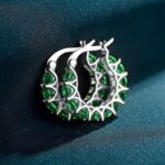925 Sterling Silver Earrings for Women Fashion Colorful Embedded Zircon Hoop Ear... - Image 4