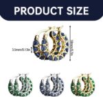925 Sterling Silver Earrings for Women Fashion Colorful Embedded Zircon Hoop Ear... - Image 7