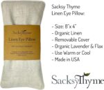 Sacksy Thyme Organic Linen Eye Pillow - Lavender & Flaxseed for Relaxation, Yoga... - Image 4