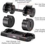 FLYBIRD DB2 Adjustable Dumbbell Set, 55LB/110LB Option, 5-in-1 Quick Adjustable ... - Image 6