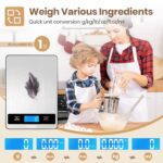 Food Scale, 11lb Kitchen Scale with 0.05oz/1g Precision, 6 Units Tare Function &... - Image 4