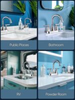 Cobbe Bathroom Faucets for Sink 3 Hole, 4 Inch with Pop Up Drain and 2 Supply Ho... - Image 8